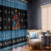 Happy Hockeyday Christmas Window Curtain Xmas Holiday Patterns - Wonder Print Shop