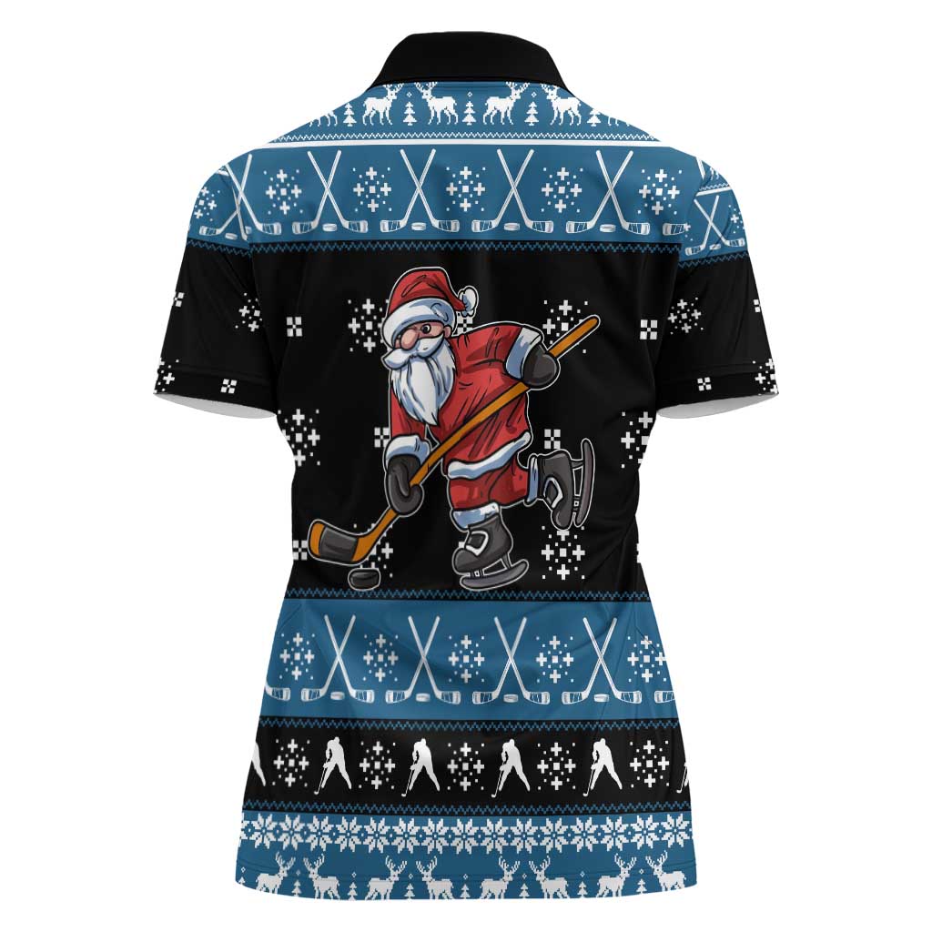 Happy Hockeyday Christmas Women Polo Shirt Xmas Holiday Patterns - Wonder Print Shop