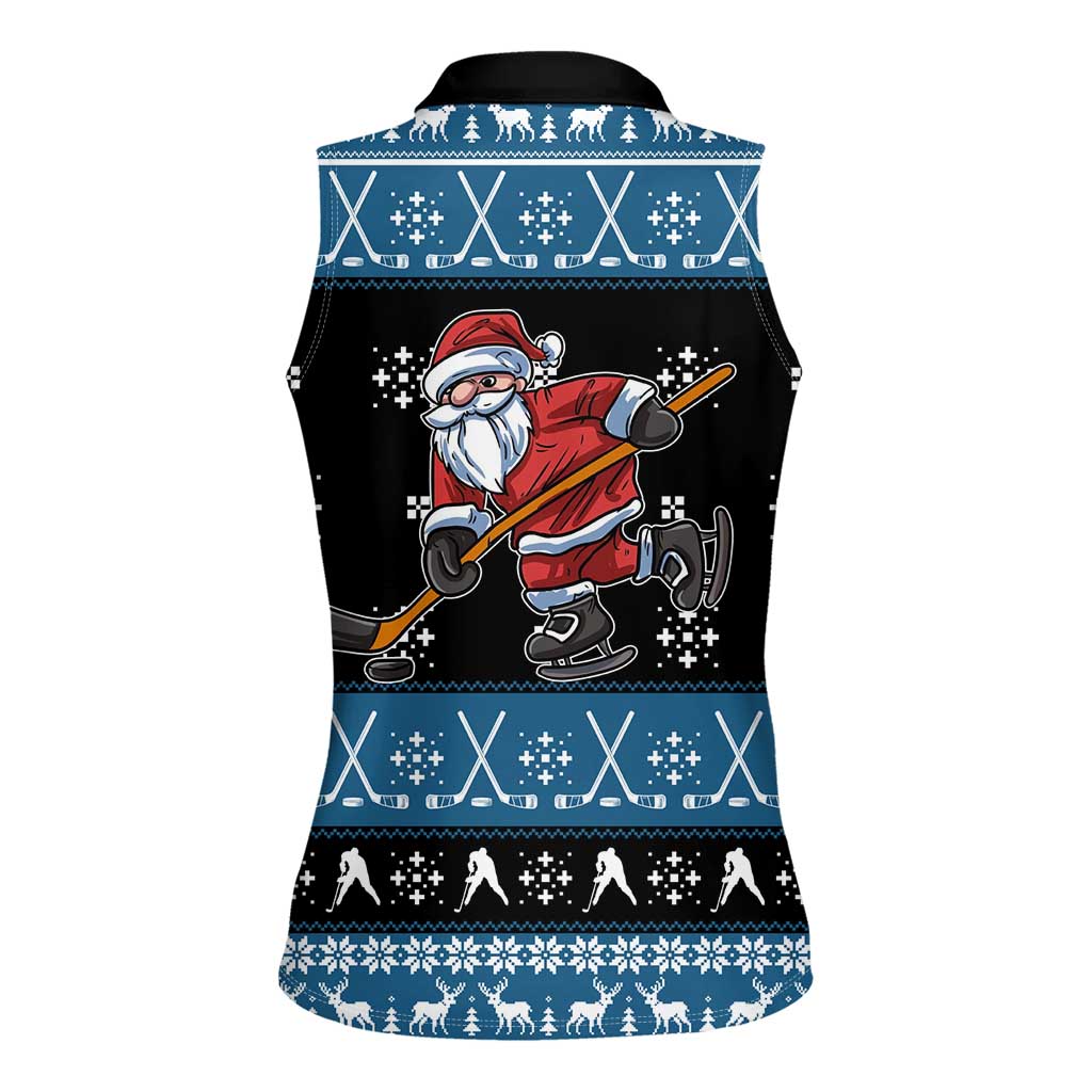 Happy Hockeyday Christmas Women Sleeveless Polo Shirt Xmas Holiday Patterns - Wonder Print Shop