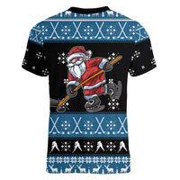 Happy Hockeyday Christmas Women V-Neck T-Shirt Xmas Holiday Patterns - Wonder Print Shop