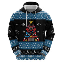 Happy Hockeyday Christmas Zip Hoodie Xmas Holiday Patterns - Wonder Print Shop