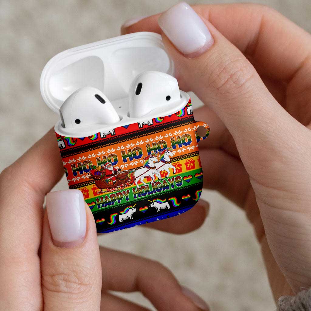 Happy Holigays Christmas AirPods Case Xmas Holiday Patterns - Wonder Print Shop