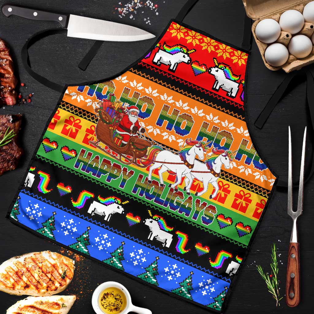 Happy Holigays Christmas Apron Xmas Holiday Patterns - Wonder Print Shop