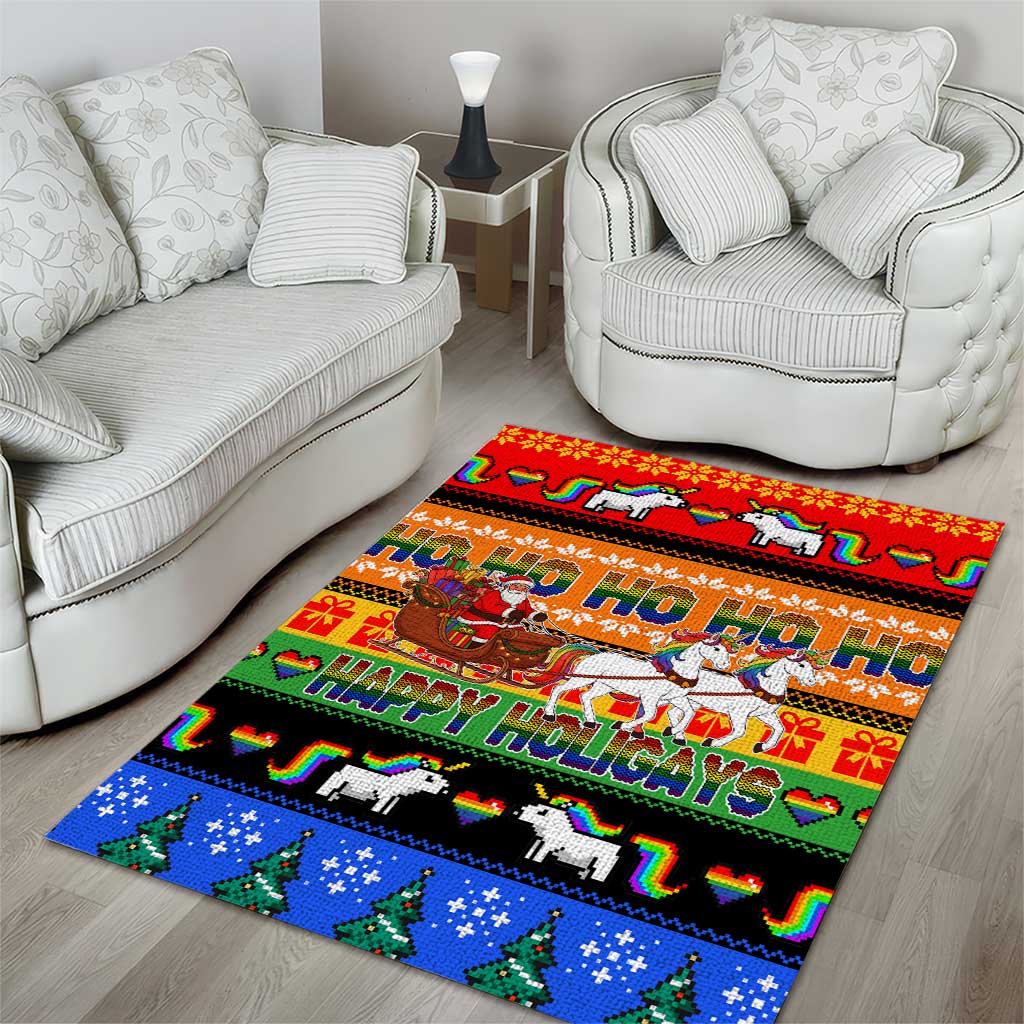 Happy Holigays Christmas Area Rug Xmas Holiday Patterns - Wonder Print Shop
