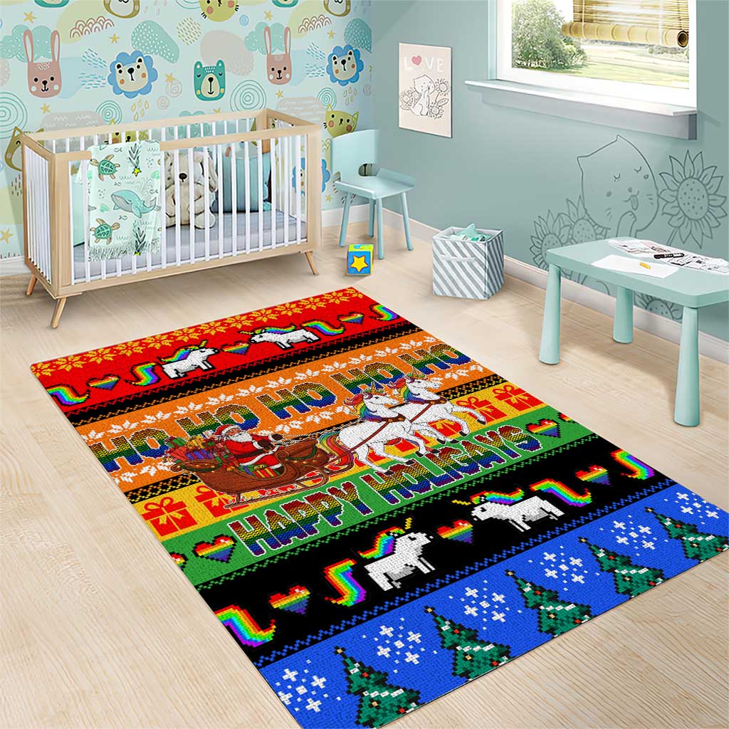 Happy Holigays Christmas Area Rug Xmas Holiday Patterns - Wonder Print Shop
