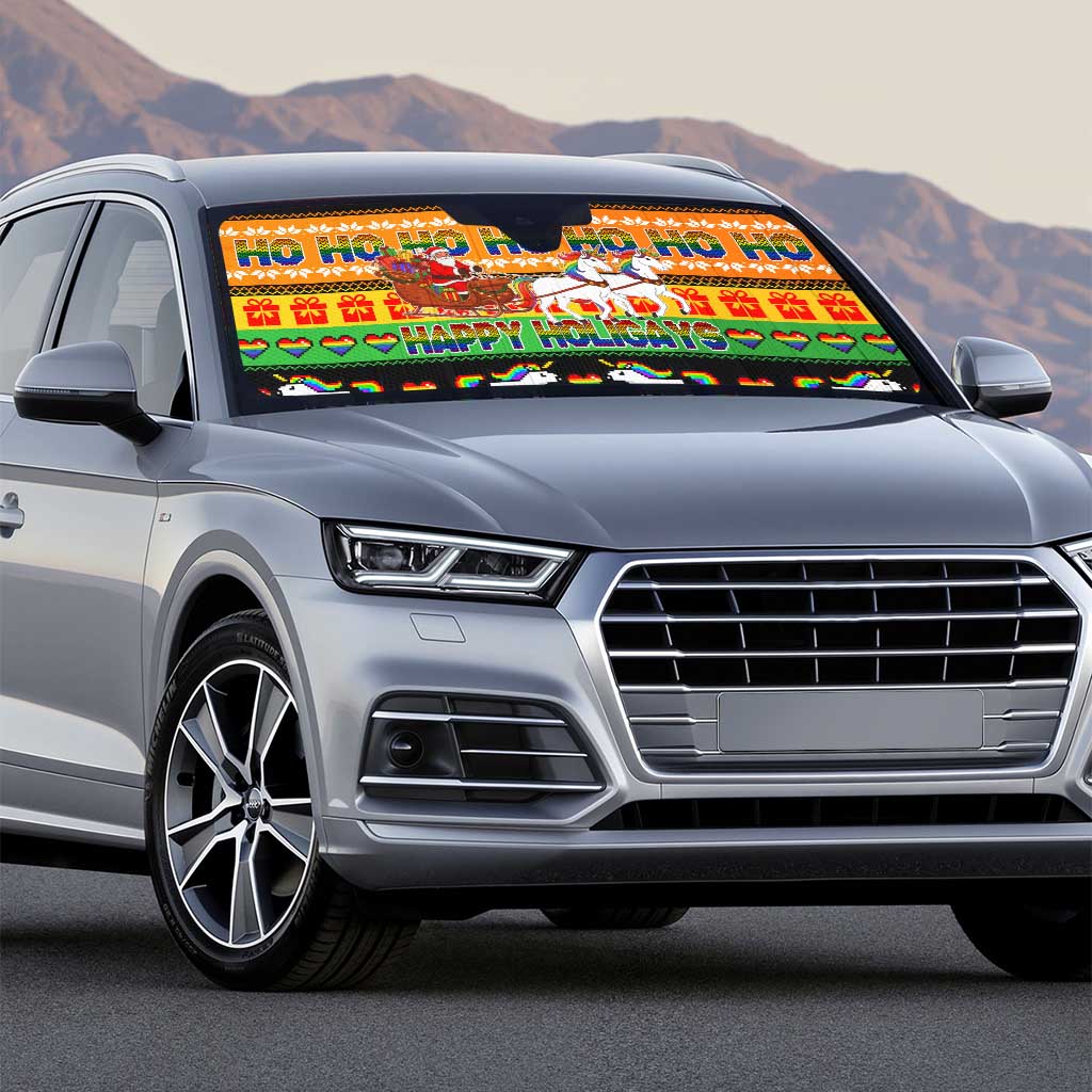 Happy Holigays Christmas Auto Sun Shade Xmas Holiday Patterns - Wonder Print Shop