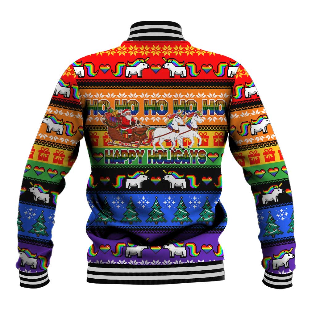 Happy Holigays Christmas Baseball Jacket Xmas Holiday Patterns - Wonder Print Shop