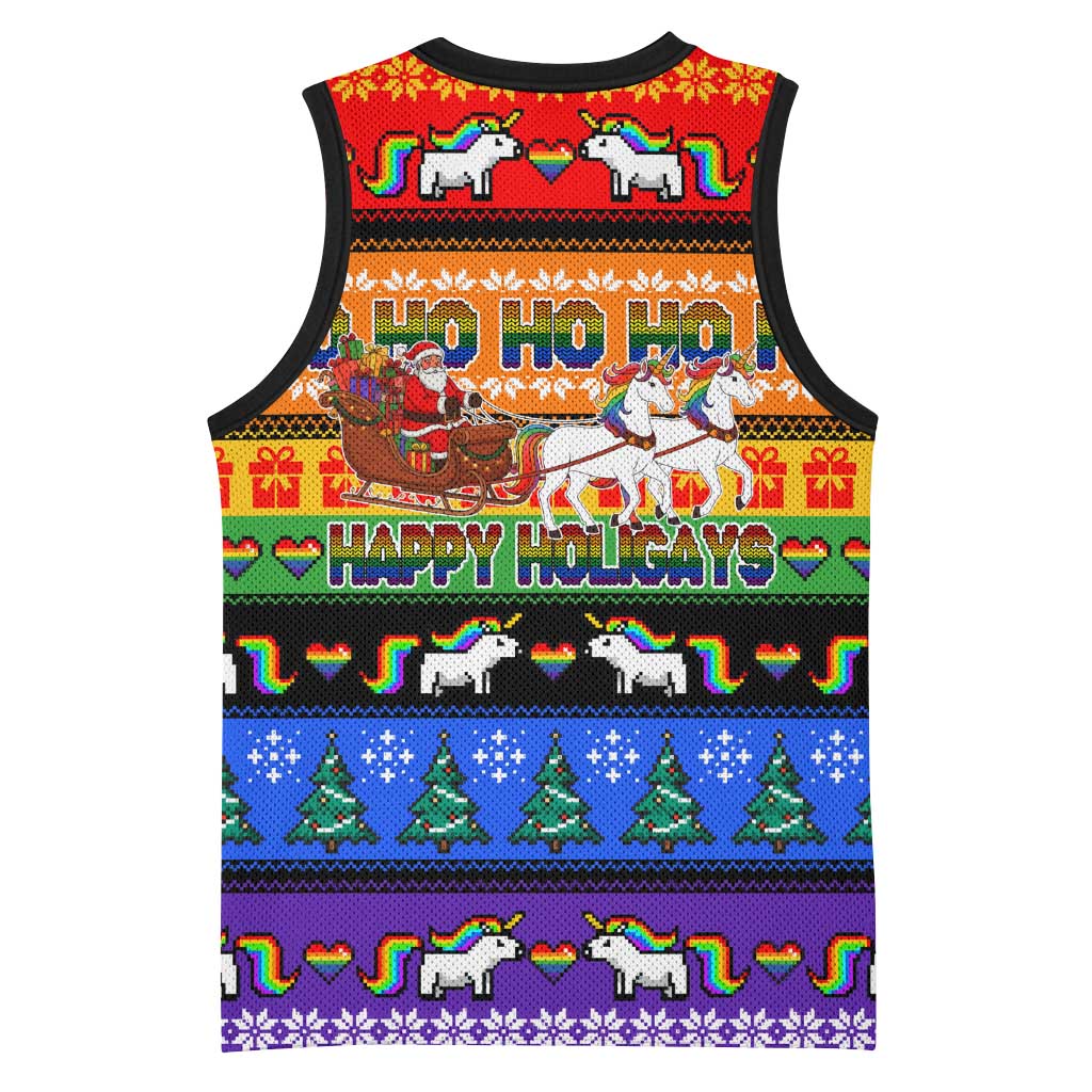 Happy Holigays Christmas Basketball Jersey Xmas Holiday Patterns - Wonder Print Shop