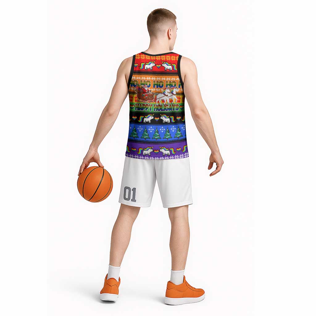Happy Holigays Christmas Basketball Jersey Xmas Holiday Patterns - Wonder Print Shop