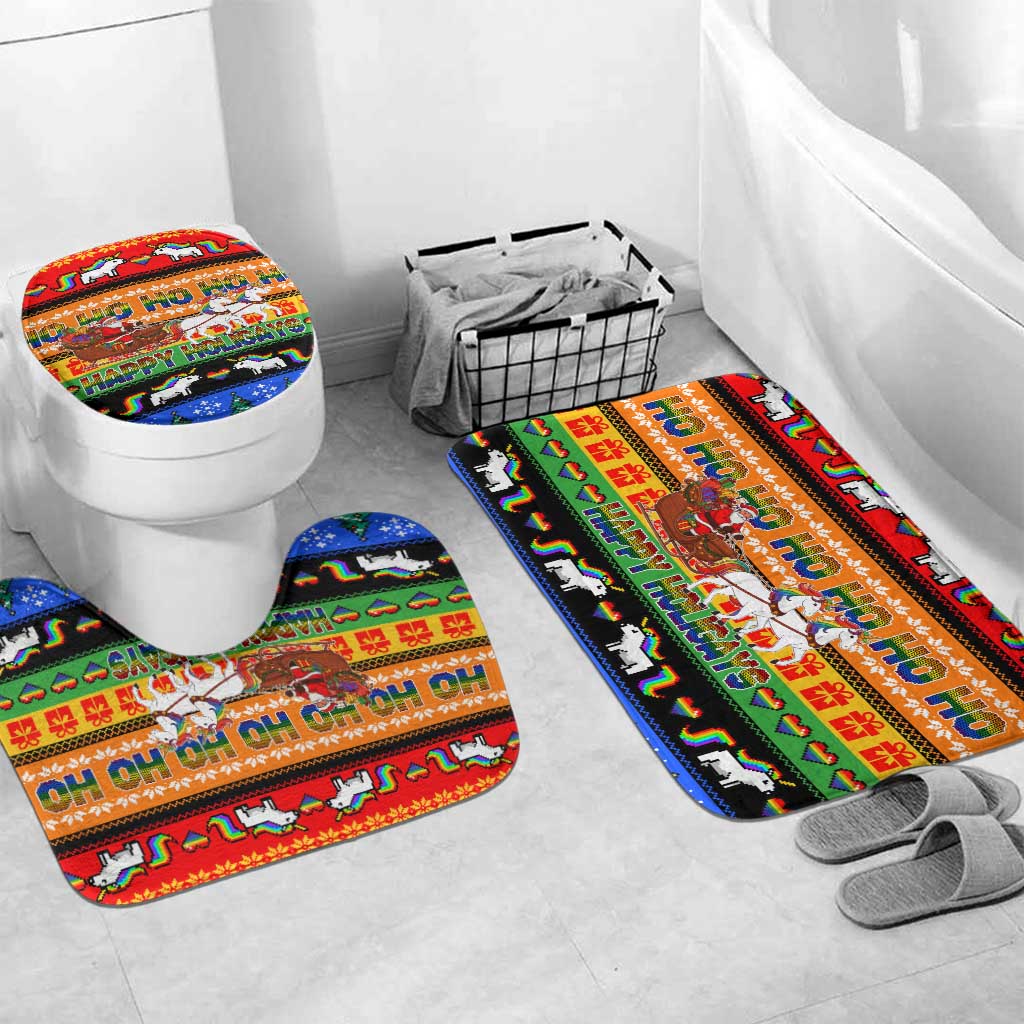 Happy Holigays Christmas Bathroom Set Xmas Holiday Patterns - Wonder Print Shop