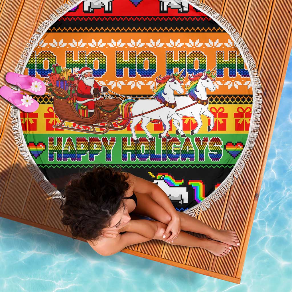 Happy Holigays Christmas Beach Blanket Xmas Holiday Patterns - Wonder Print Shop