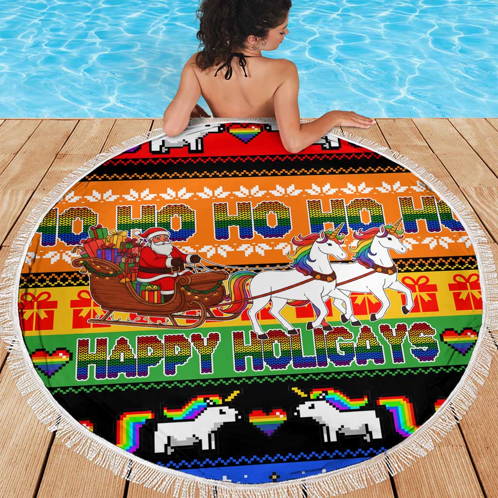 Happy Holigays Christmas Beach Blanket Xmas Holiday Patterns - Wonder Print Shop