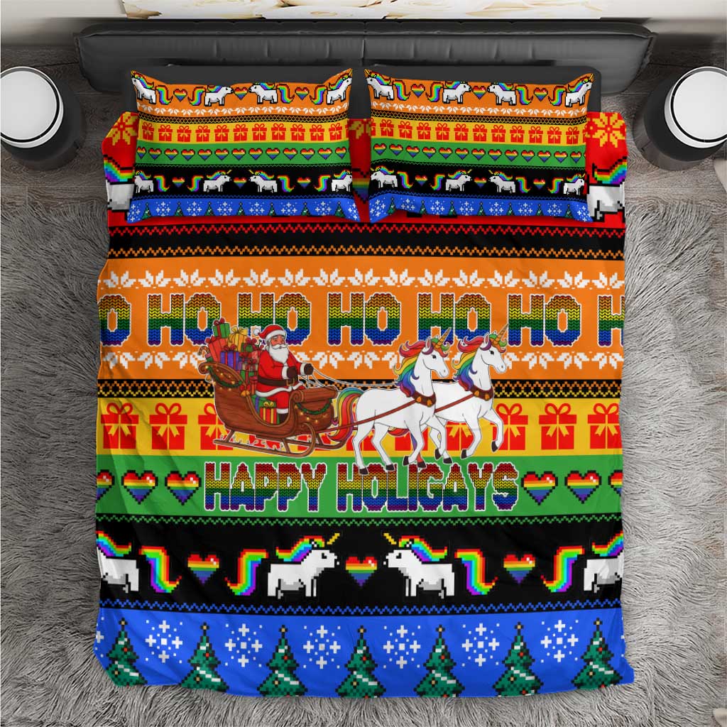 Happy Holigays Christmas Bedding Set Xmas Holiday Patterns - Wonder Print Shop