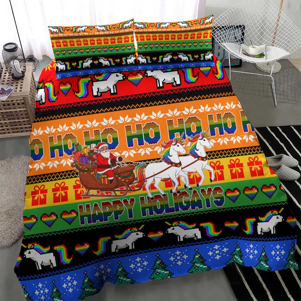 Happy Holigays Christmas Bedding Set Xmas Holiday Patterns - Wonder Print Shop