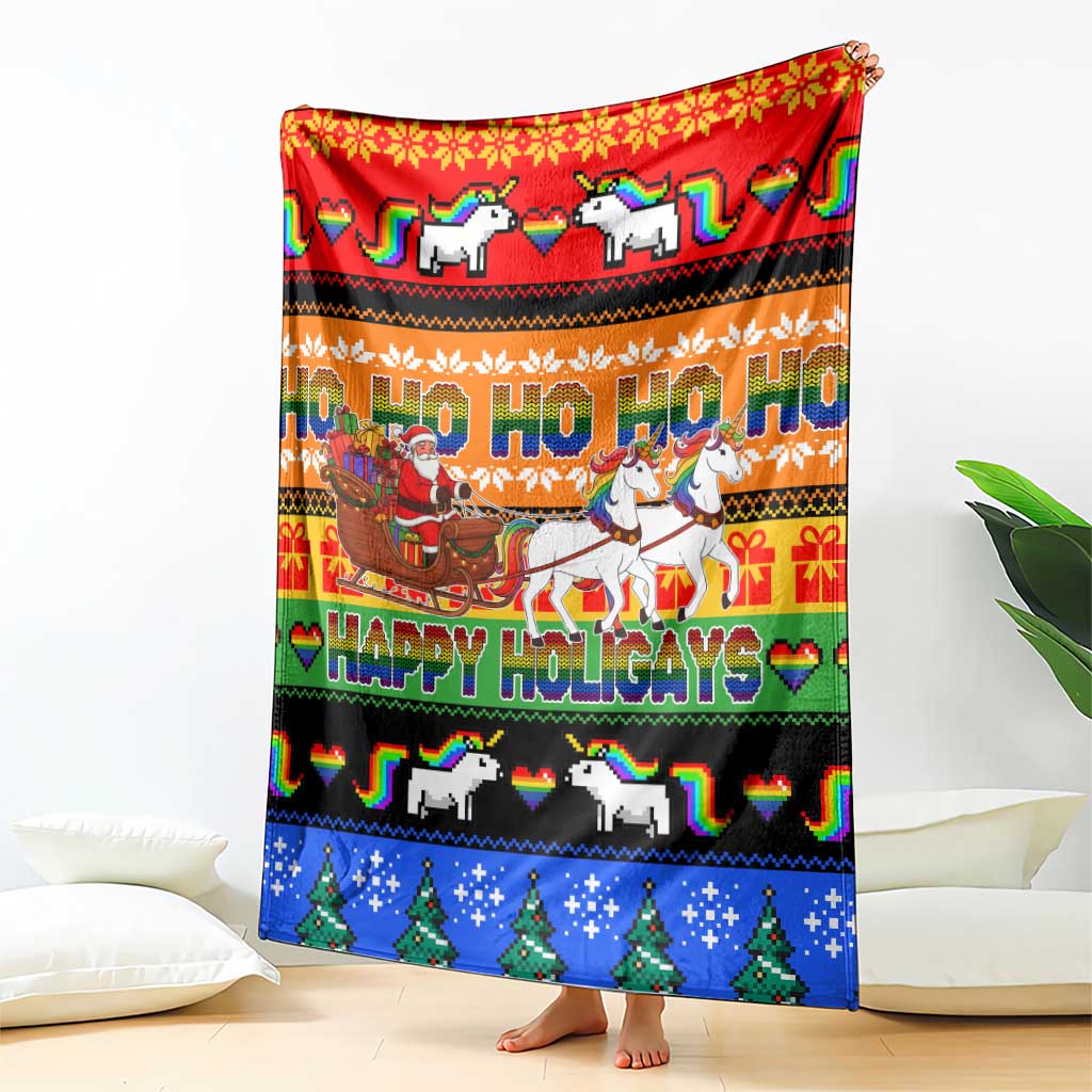 Happy Holigays Christmas Blanket Xmas Holiday Patterns - Wonder Print Shop