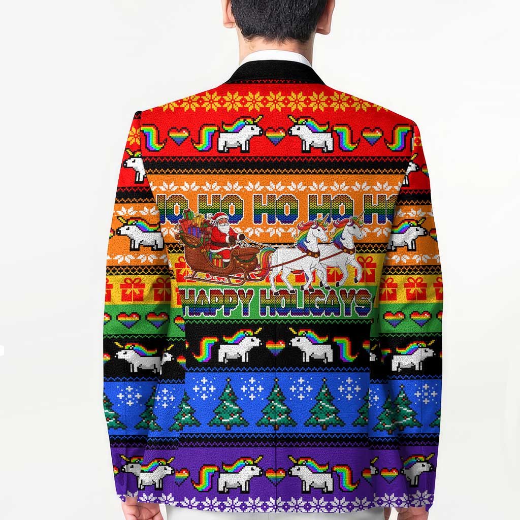 Happy Holigays Christmas Blazer Xmas Holiday Patterns - Wonder Print Shop