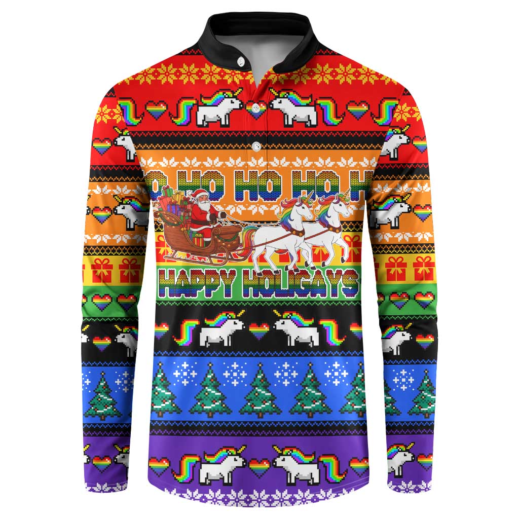 Happy Holigays Christmas Button Sweatshirt Xmas Holiday Patterns - Wonder Print Shop