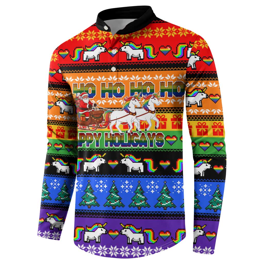 Happy Holigays Christmas Button Sweatshirt Xmas Holiday Patterns - Wonder Print Shop
