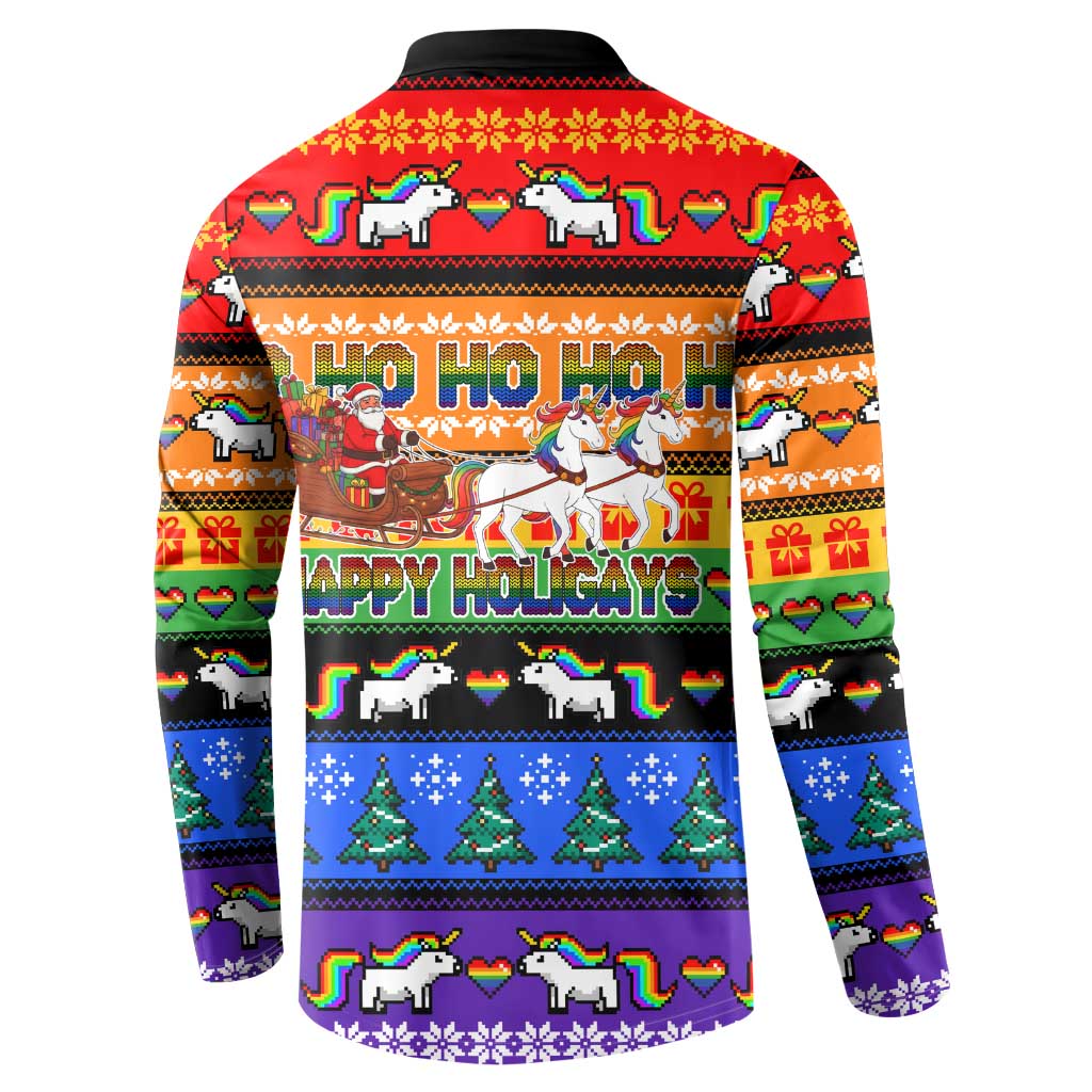 Happy Holigays Christmas Button Sweatshirt Xmas Holiday Patterns - Wonder Print Shop