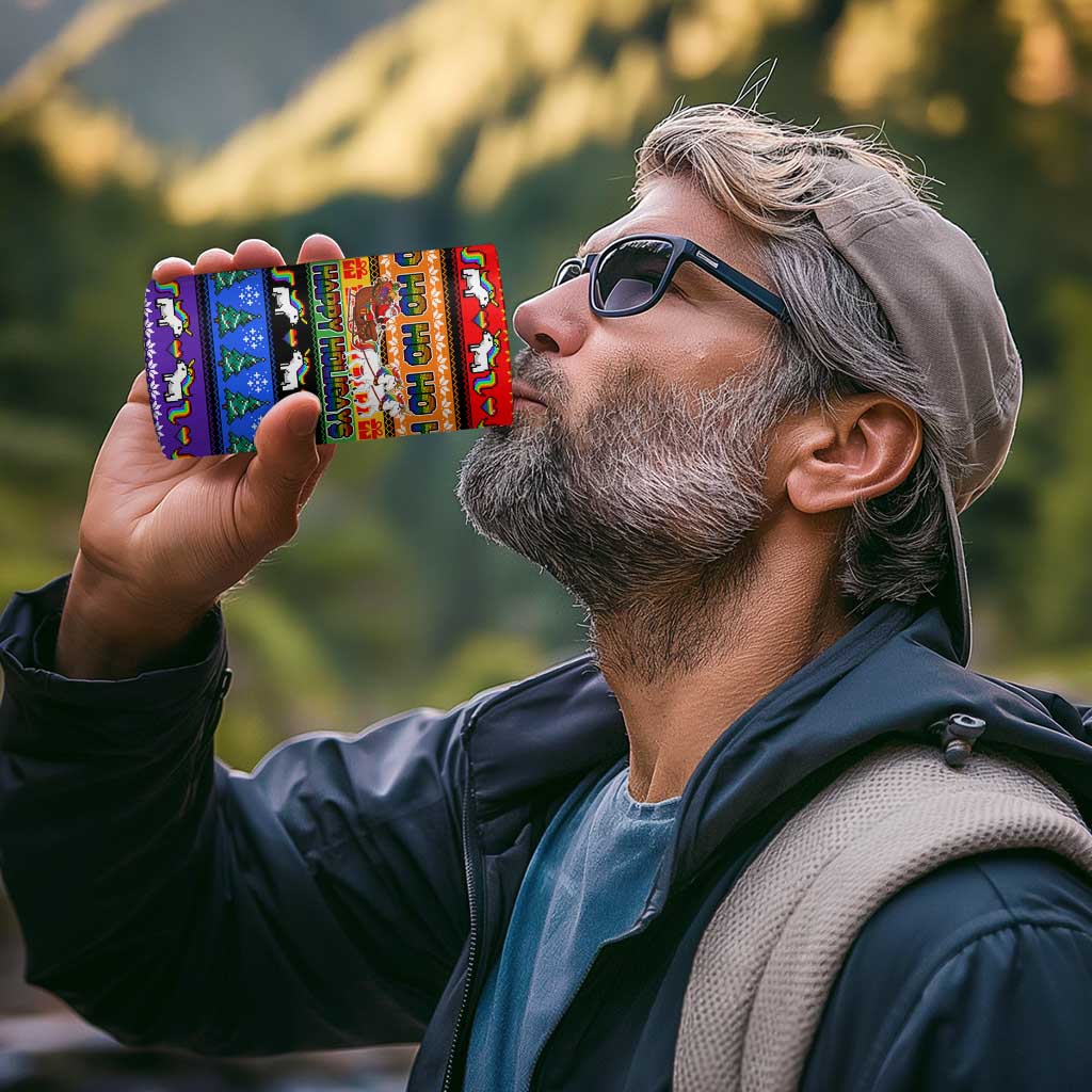 Happy Holigays Christmas 4 in 1 Can Cooler Tumbler Xmas Holiday Patterns - Wonder Print Shop