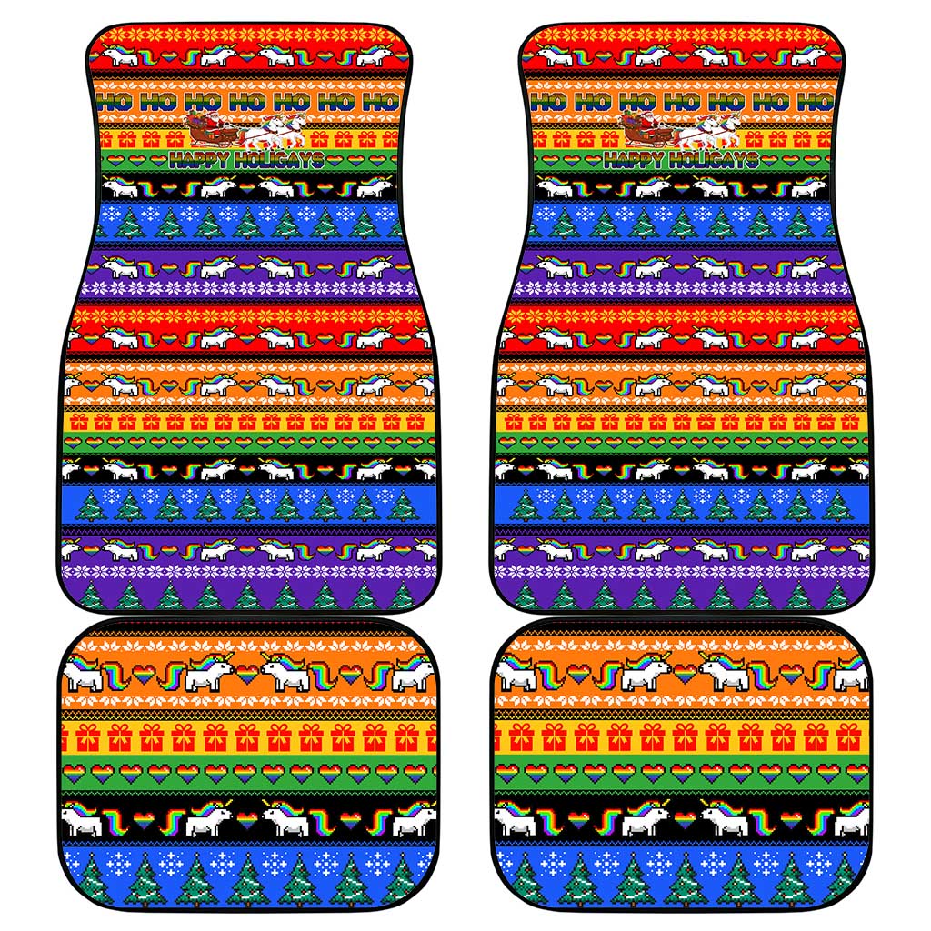 Happy Holigays Christmas Car Mats Xmas Holiday Patterns - Wonder Print Shop
