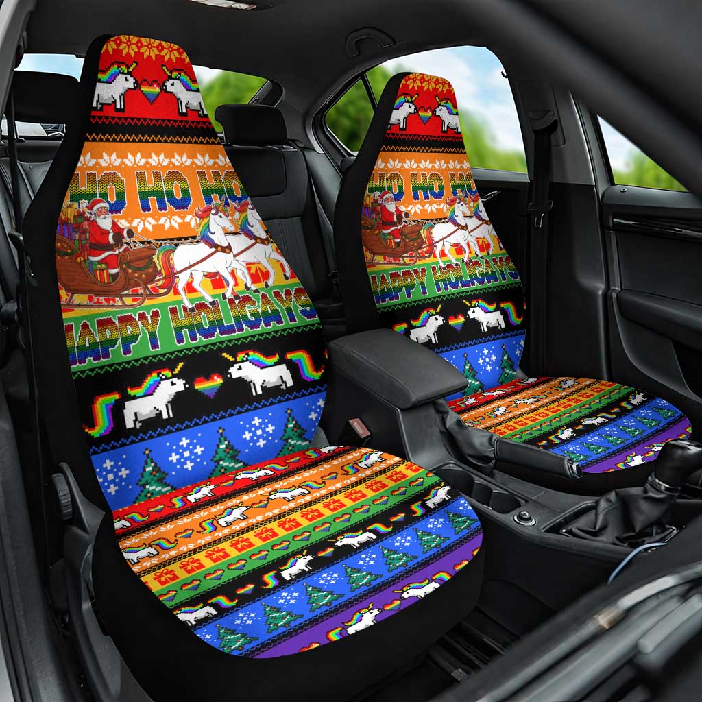 Happy Holigays Christmas Car Seat Cover Xmas Holiday Patterns - Wonder Print Shop