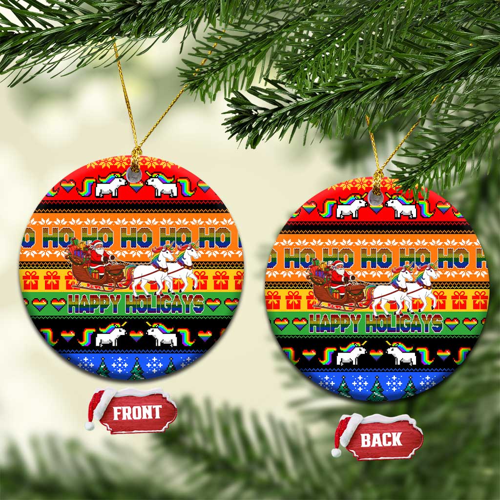 Happy Holigays Christmas Ceramic Ornament Xmas Holiday Patterns - Wonder Print Shop