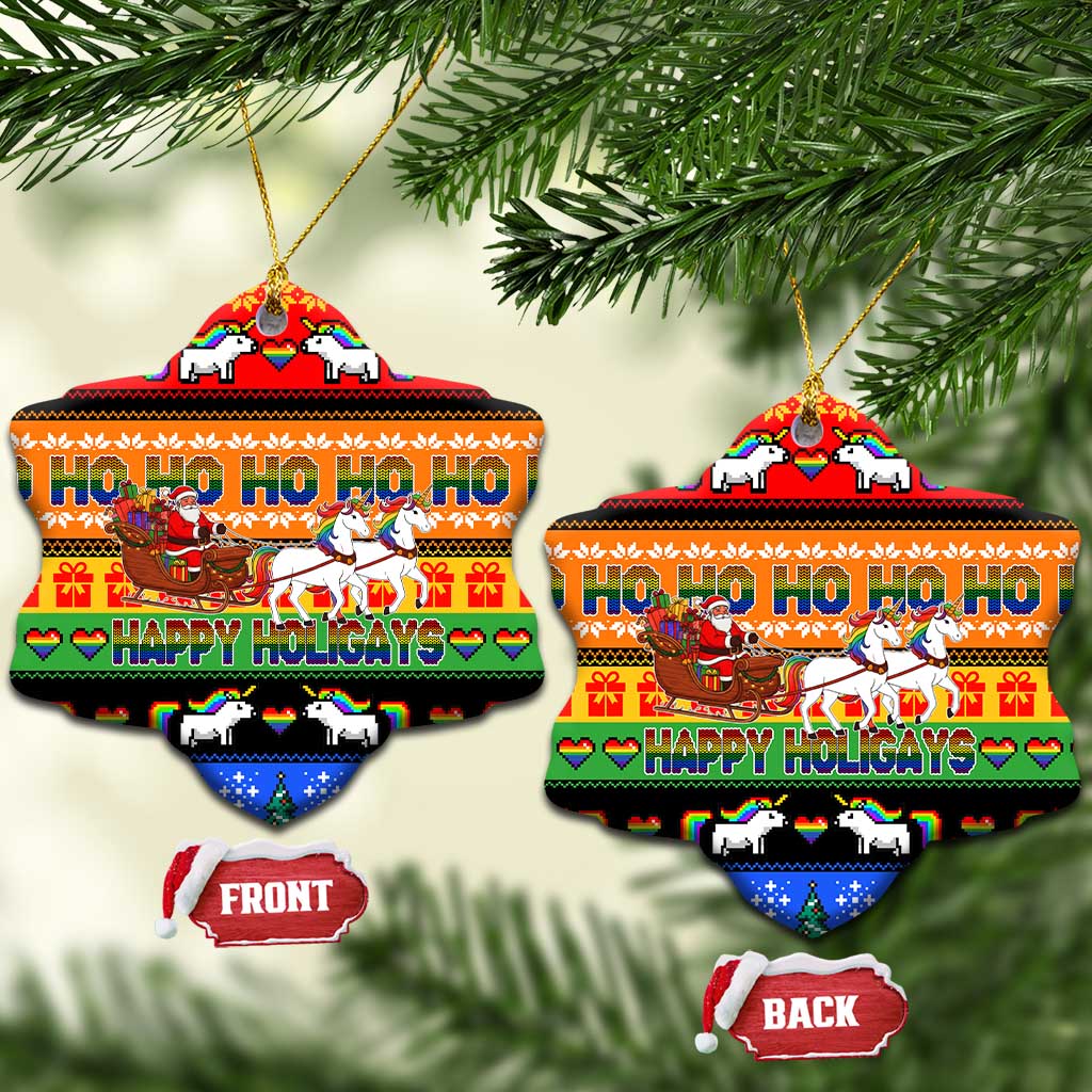 Happy Holigays Christmas Ceramic Ornament Xmas Holiday Patterns - Wonder Print Shop