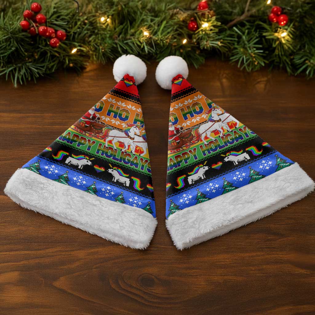 Happy Holigays Christmas Santa Hat Xmas Holiday Patterns - Wonder Print Shop