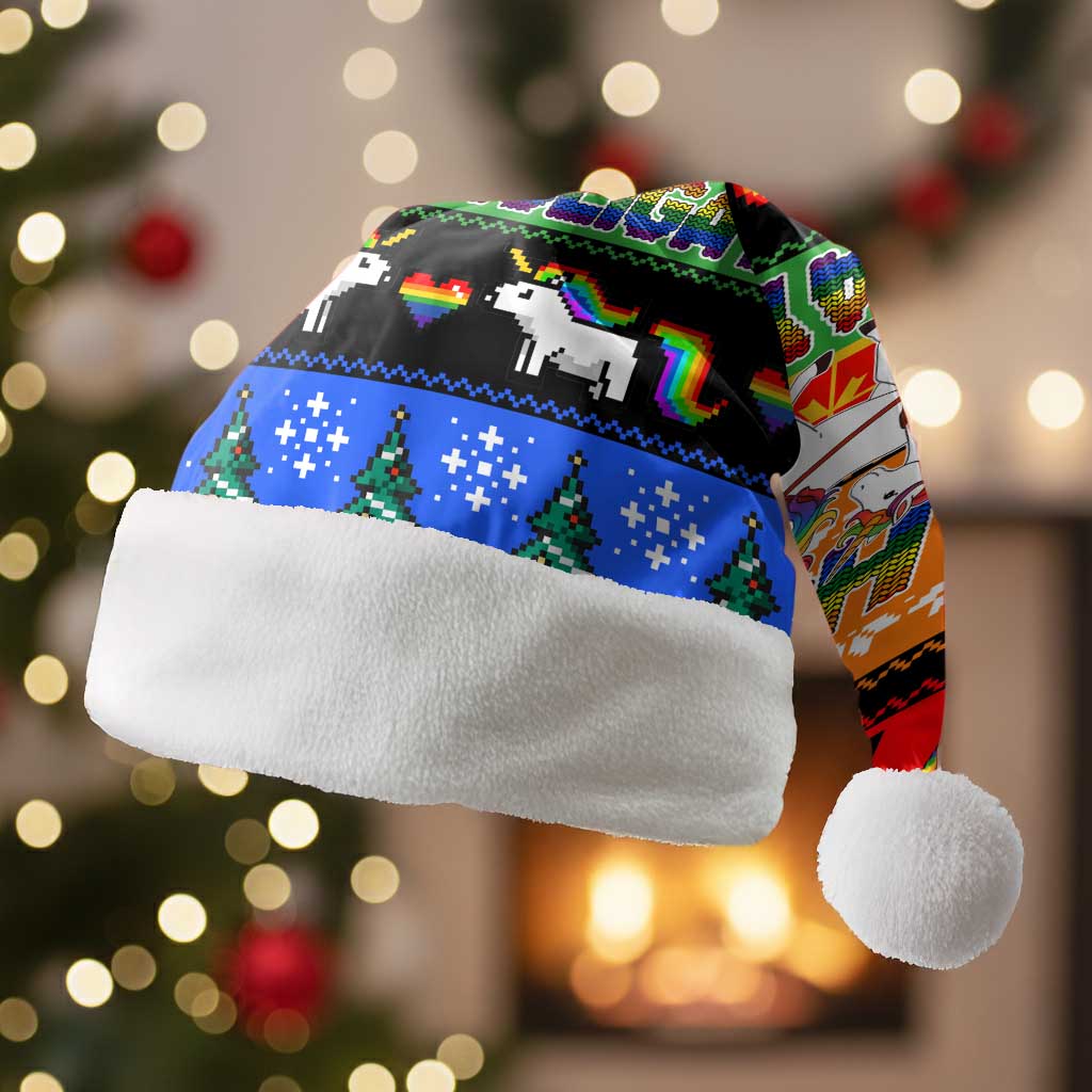 Happy Holigays Christmas Santa Hat Xmas Holiday Patterns - Wonder Print Shop