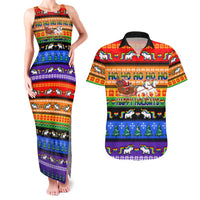 Happy Holigays Christmas Couples Matching Tank Maxi Dress and Hawaiian Shirt Xmas Holiday Patterns - Wonder Print Shop