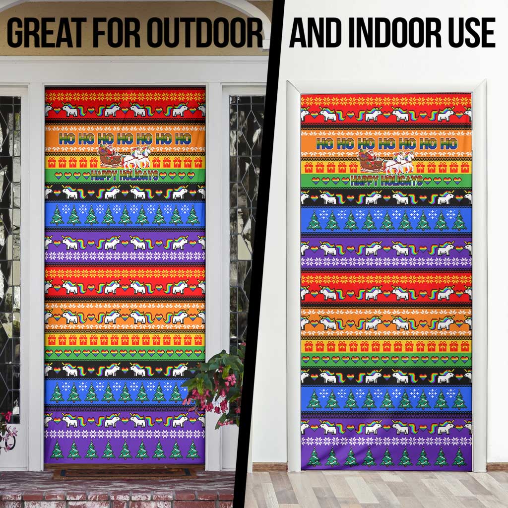 Happy Holigays Christmas Door Cover Xmas Holiday Patterns - Wonder Print Shop