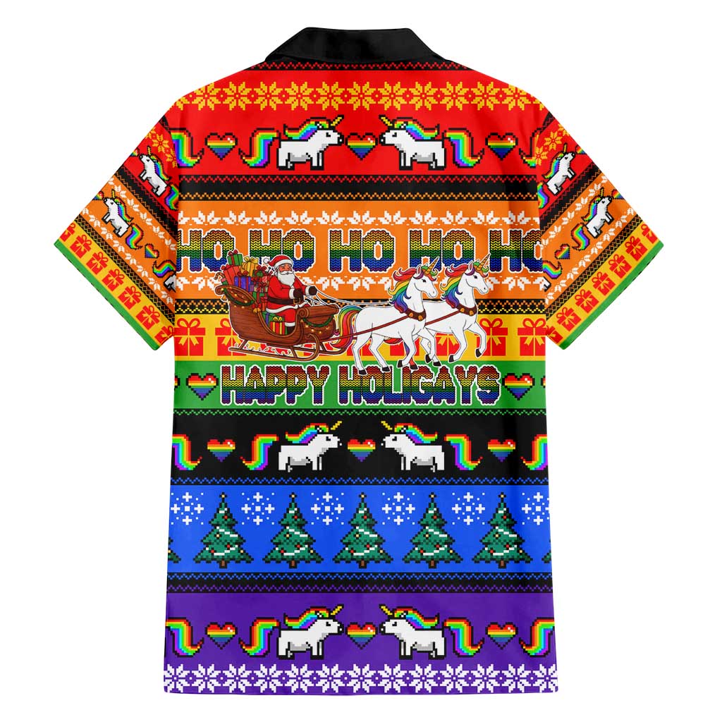 Happy Holigays Christmas Family Matching Long Sleeve Bodycon Dress and Hawaiian Shirt Xmas Holiday Patterns - Wonder Print Shop