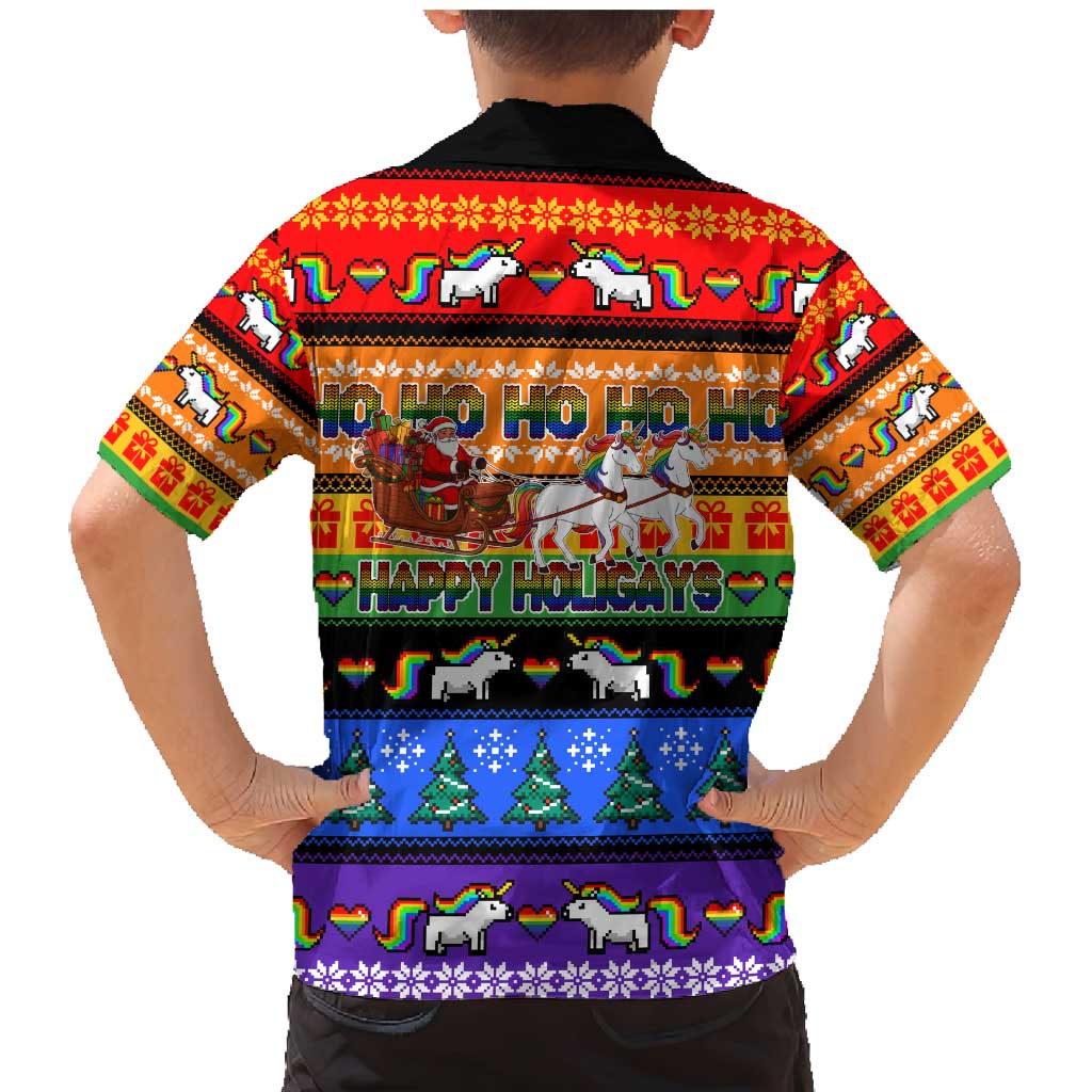 Happy Holigays Christmas Family Matching Mermaid Dress and Hawaiian Shirt Xmas Holiday Patterns - Wonder Print Shop