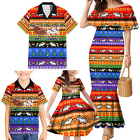 Happy Holigays Christmas Family Matching Mermaid Dress and Hawaiian Shirt Xmas Holiday Patterns - Wonder Print Shop