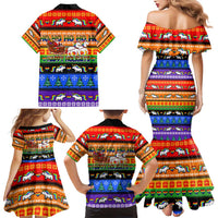 Happy Holigays Christmas Family Matching Mermaid Dress and Hawaiian Shirt Xmas Holiday Patterns - Wonder Print Shop