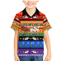 Happy Holigays Christmas Family Matching Mermaid Dress and Hawaiian Shirt Xmas Holiday Patterns - Wonder Print Shop