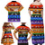 Happy Holigays Christmas Family Matching Off Shoulder Maxi Dress and Hawaiian Shirt Xmas Holiday Patterns - Wonder Print Shop