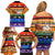 Happy Holigays Christmas Family Matching Off Shoulder Short Dress and Hawaiian Shirt Xmas Holiday Patterns - Wonder Print Shop