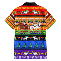Happy Holigays Christmas Family Matching Off Shoulder Short Dress and Hawaiian Shirt Xmas Holiday Patterns - Wonder Print Shop
