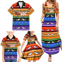 Happy Holigays Christmas Family Matching Summer Maxi Dress and Hawaiian Shirt Xmas Holiday Patterns - Wonder Print Shop
