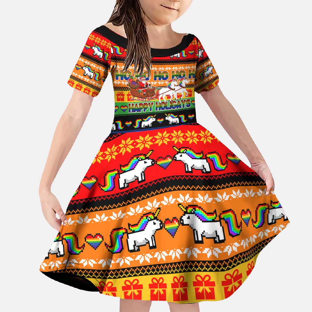 Happy Holigays Christmas Family Matching Tank Maxi Dress and Hawaiian Shirt Xmas Holiday Patterns - Wonder Print Shop