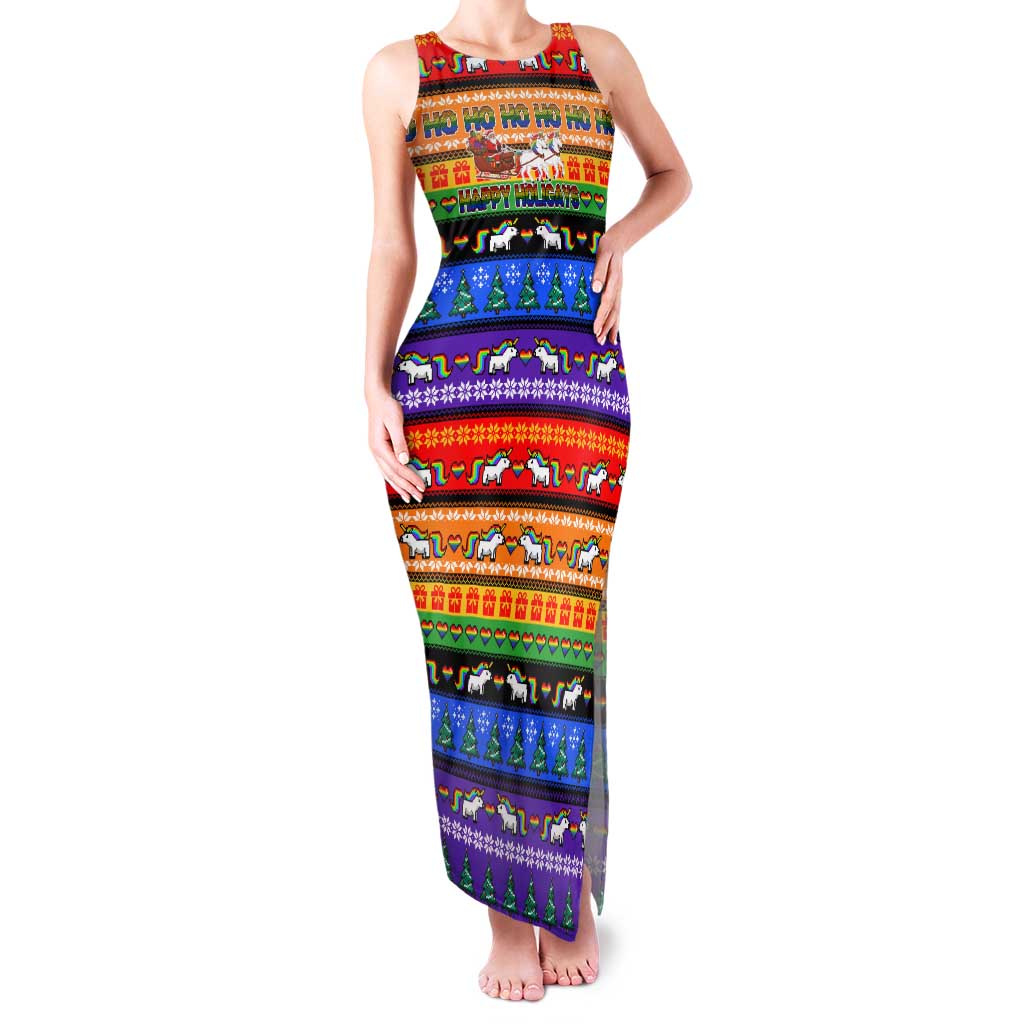Happy Holigays Christmas Family Matching Tank Maxi Dress and Hawaiian Shirt Xmas Holiday Patterns - Wonder Print Shop