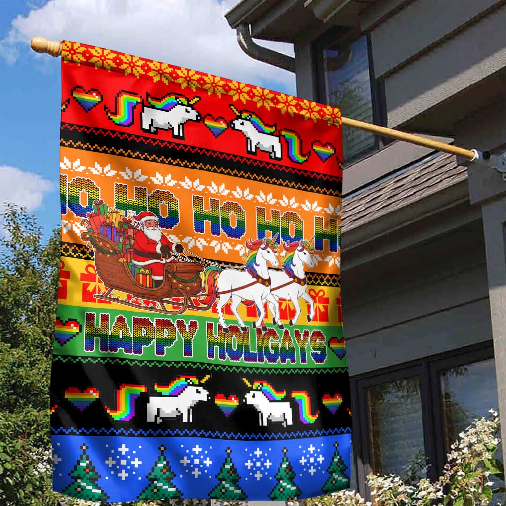 Happy Holigays Christmas Garden Flag Xmas Holiday Patterns - Wonder Print Shop