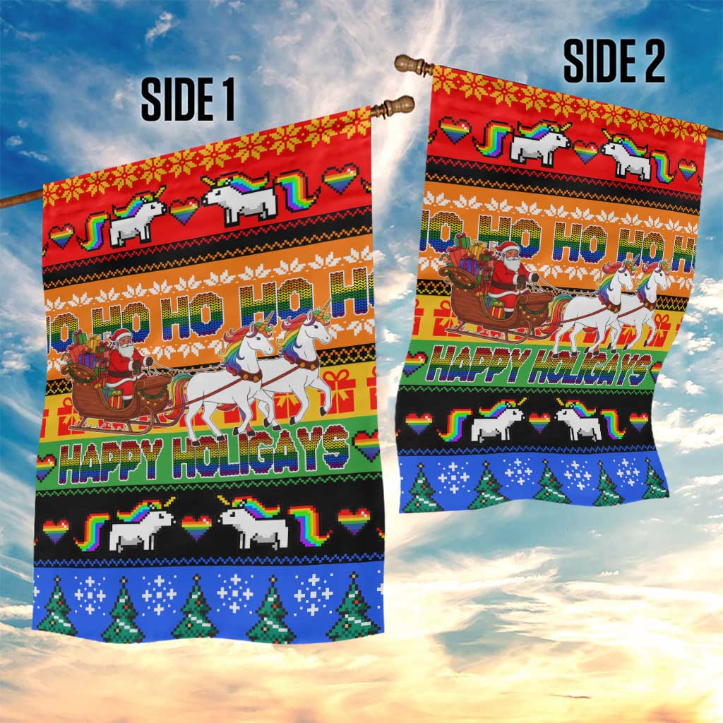 Happy Holigays Christmas Garden Flag Xmas Holiday Patterns - Wonder Print Shop