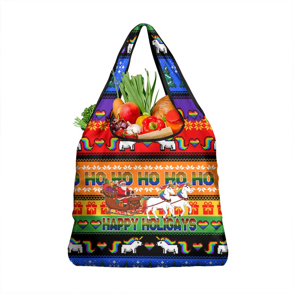 Happy Holigays Christmas Grocery Bag Xmas Holiday Patterns - Wonder Print Shop