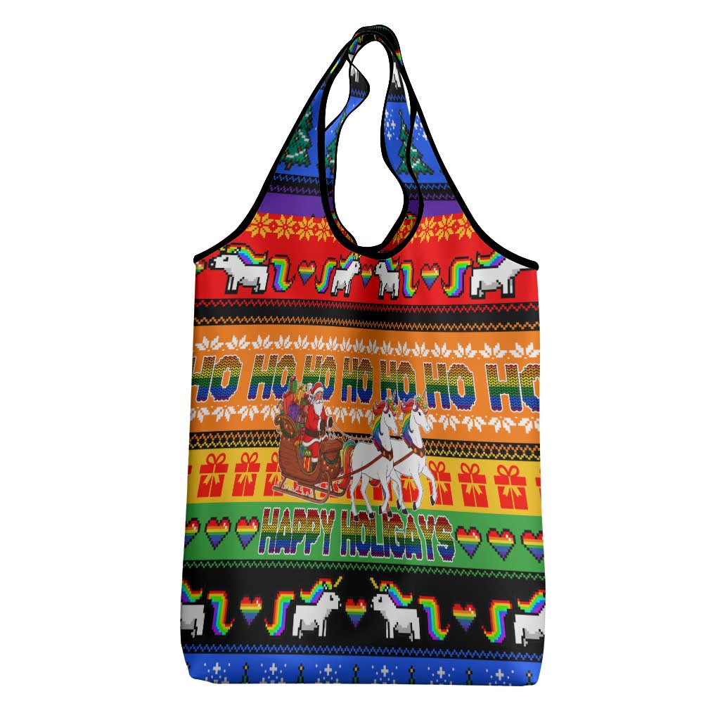 Happy Holigays Christmas Grocery Bag Xmas Holiday Patterns - Wonder Print Shop