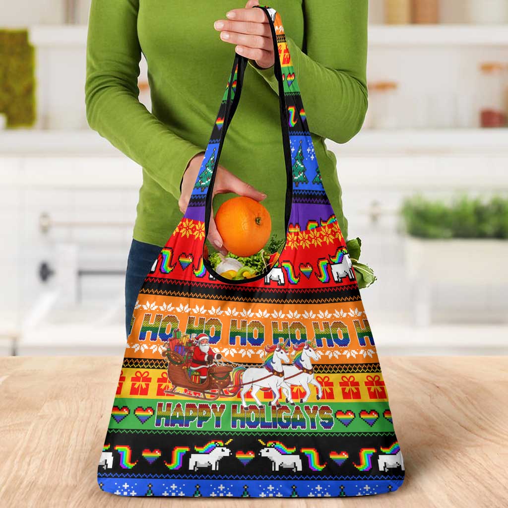 Happy Holigays Christmas Grocery Bag Xmas Holiday Patterns - Wonder Print Shop