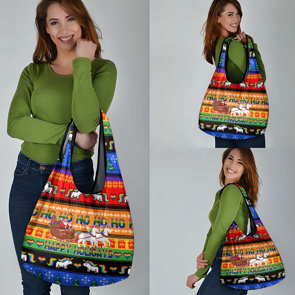 Happy Holigays Christmas Grocery Bag Xmas Holiday Patterns - Wonder Print Shop