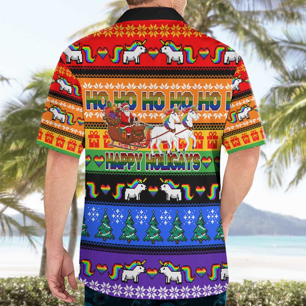 Happy Holigays Christmas Hawaiian Shirt Xmas Holiday Patterns - Wonder Print Shop